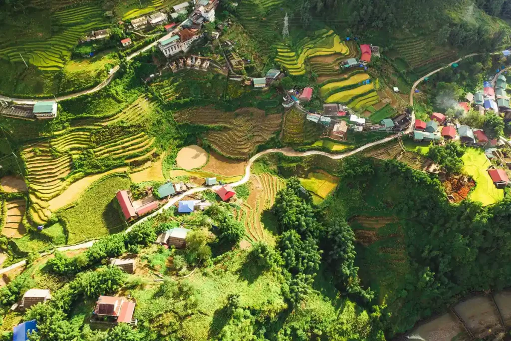 Paysage de Sapa vu du ciel