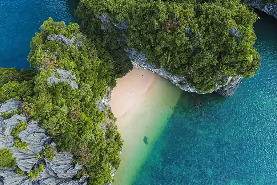 Piton karstique en baie d'Halong