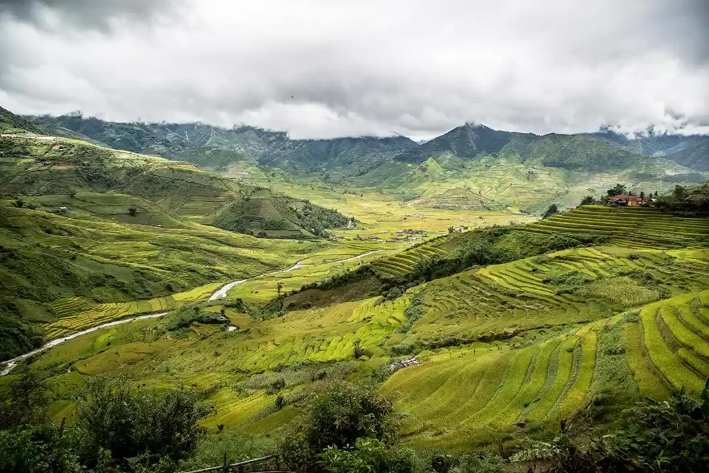 Vallée et rizières à Mu Cang Chai