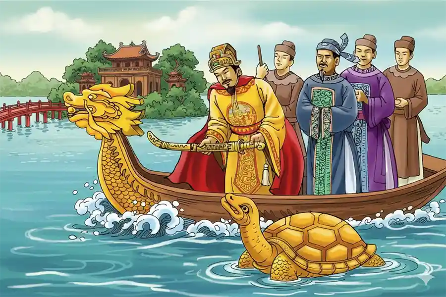 Illustration de la légende du lac Hoan Kiem, Hanoi